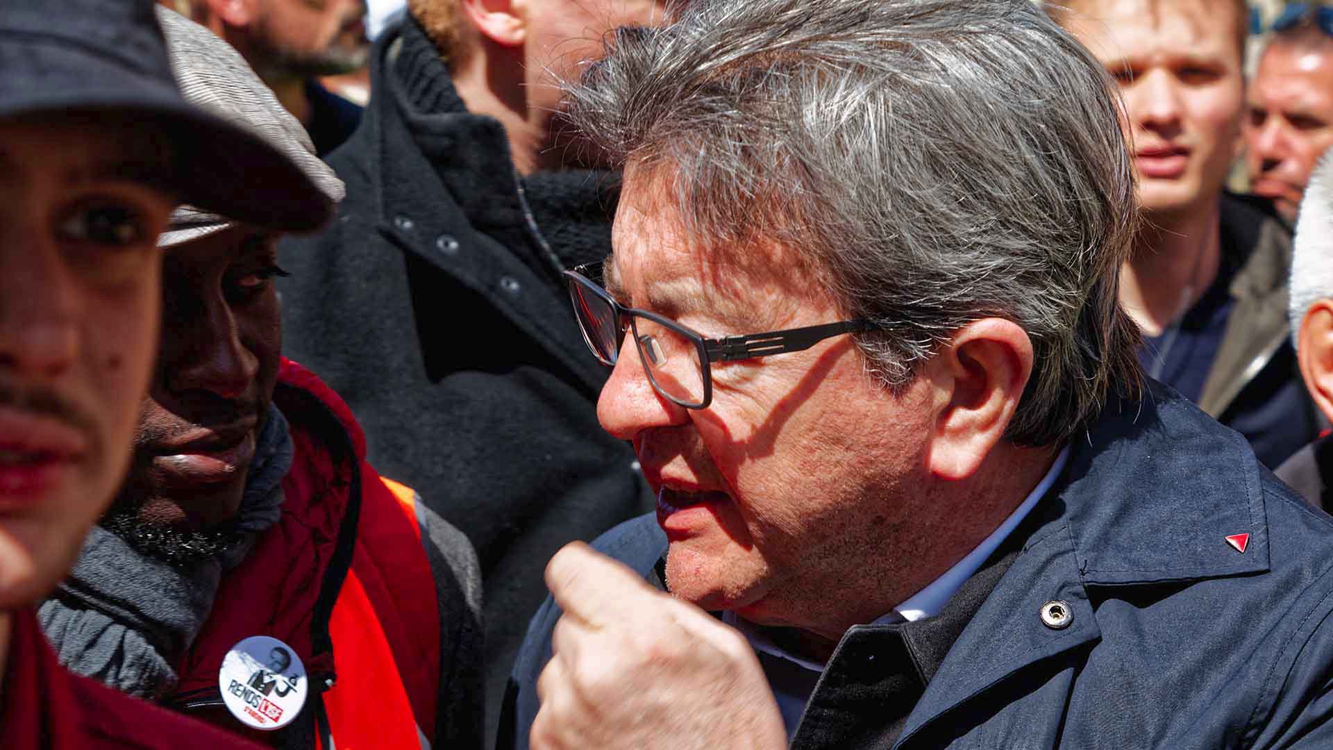 Manifestation des gilets jaunes le 27 Avril 2019, Jean-Luc Melenchon de la Fance Insoumise 